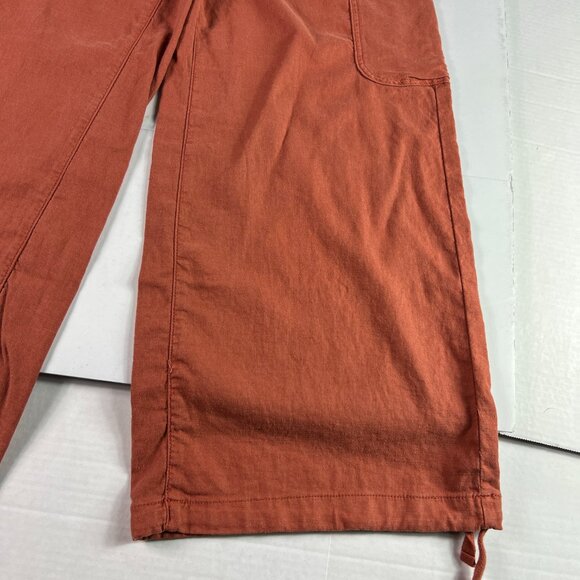 American Eagle Linen Blend Pants Women's 34x29* High Rise Wide Leg Orange Tag 12 - Picture 4 of 16